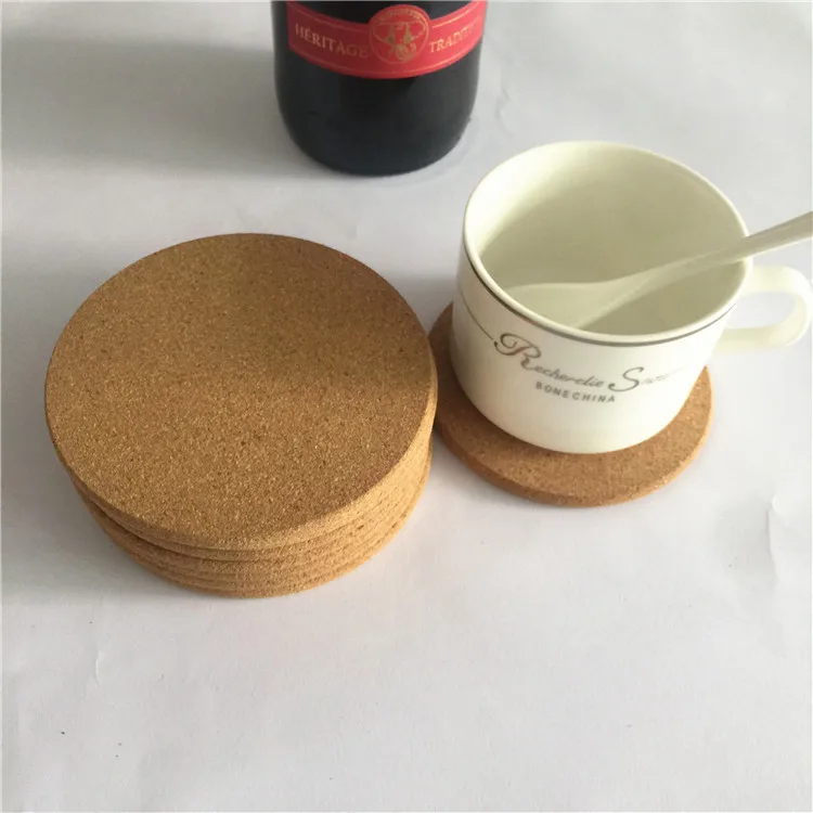 

Small Quantity 1/4 -Thick Round Edges16pcs blank natural cork coaster, Customized color