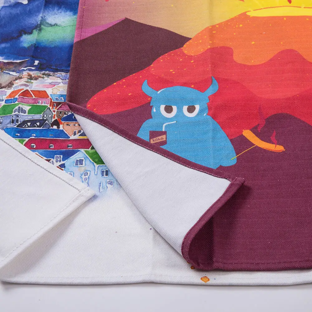 HY 100% Cotton Cat Tea Towel Set Custom Printing Hot Sale