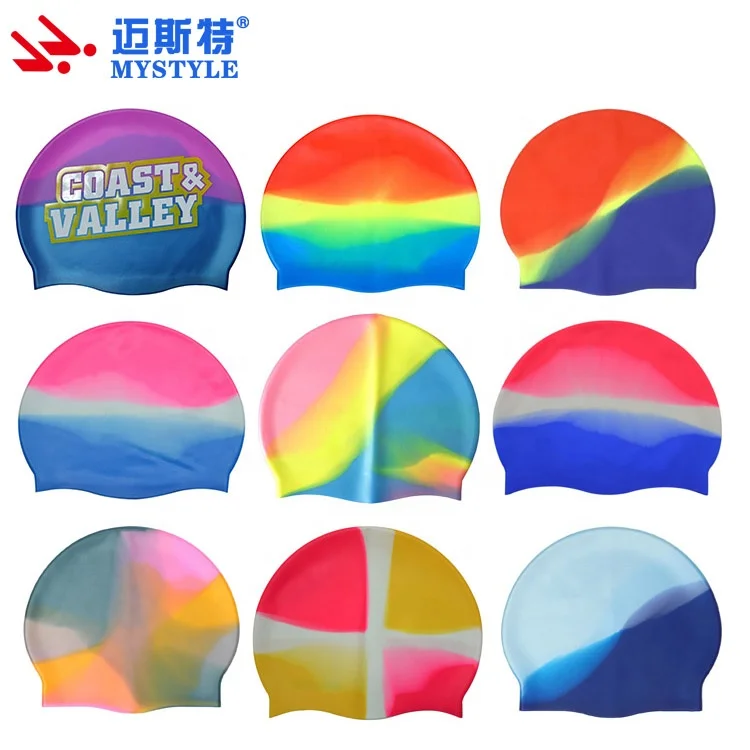 
Custom design swim caps no minimum logo print swim cap 