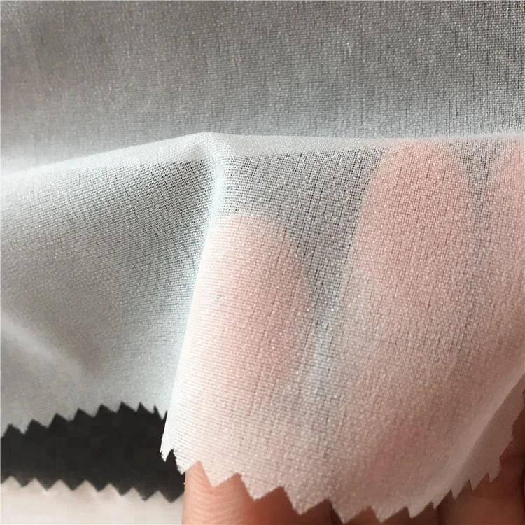 

30D china textile factory polyester material fusible woven interlining fabric for ladies garment clothes, Black/white/grey