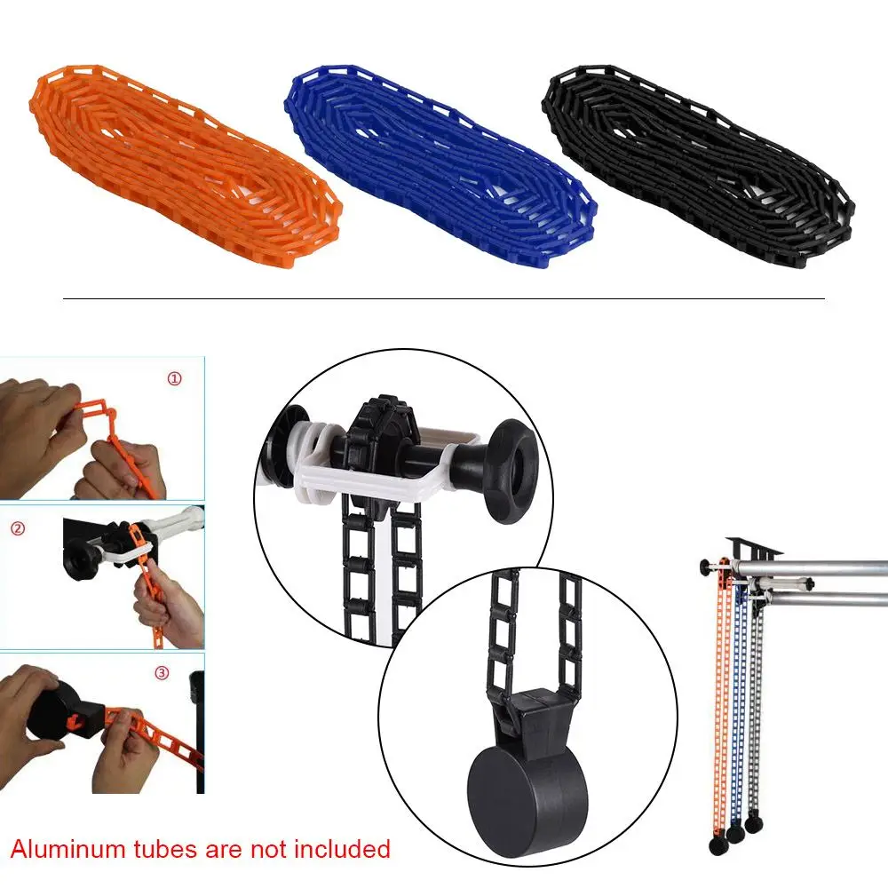 

Photo Studio 3 Roller Wall Mount Manual Control Background Support Elevator Including Tri-fold Hooks Expansion Sticks Chains