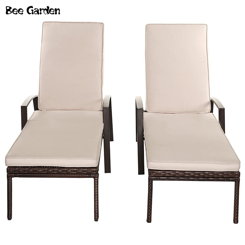 Novo Design PE Móveis de Rattan Mobiliário Piscina Linger Bed Chair