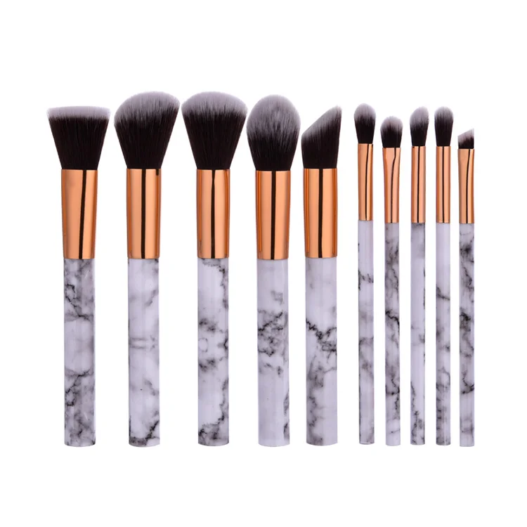 

Wholesale 10 Piece/Set Marble Pattern Handle Makeup Brush Set, N/a