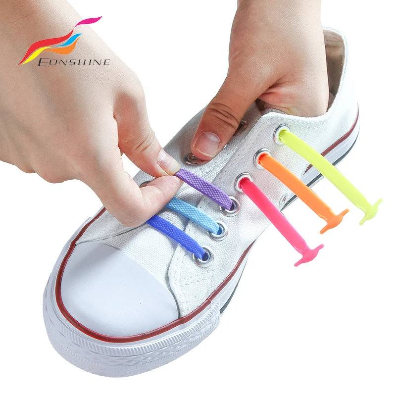 

Eonshine High Quality Stylish Exquisite Non Slip T shape No Tie Silicone Shoelaces Fashion, 13 colors (accept custom)