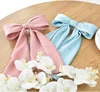 Solid Color Soft Chiffon Hair Bows,Korean Style Ribbon Bow Clips For Long Hair