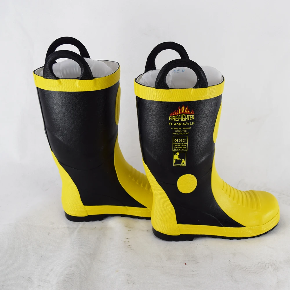 Hot Sale Steel Toe Steel Mid Sole Vulcanized Rubber Fire Safety Boot