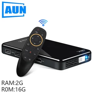AUN Projector X2 Android 7.1(RAM:2G, ROM:16G), WIFI, Bluetooth, Support 1080P,  DLP Beamer Phone