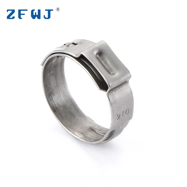 19.5-21mm stepless single ear stainless steel hose clamp