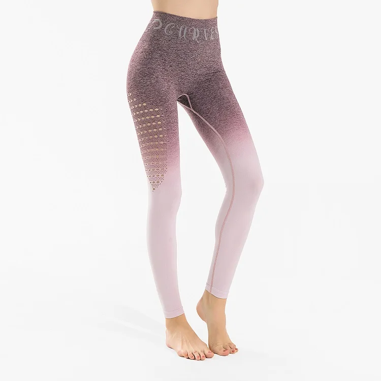 

2019 New Women Elastic Yoga Pants Mesh Seamless Plus Size Leggings With Word