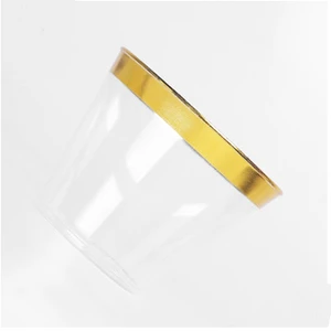 Image of High quality 9 ounce gold side thick Customizable disposable plastic cup