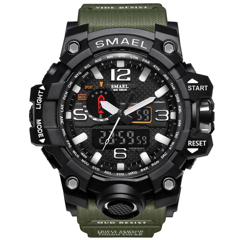 

SMAEL SL1545 brand fashion popular waterproof electronic multi-function mens sports wrist watch wholesale, As the picture