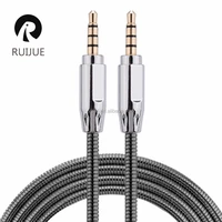 

Wholesale factory price 1M 3.5mm male jack stereo metal audio aux cable with mic/speaker