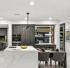 2019 Hangzhou Vermont Italian Black Loxurious Solid Wood Veneer Furniture Kitchen Cabinet Design