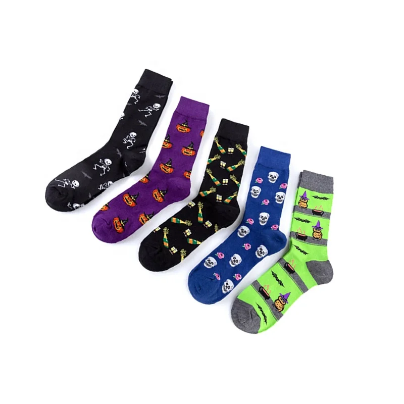 

New style Europe fashion Halloween custom design cotton street style jungle green sock, As pic