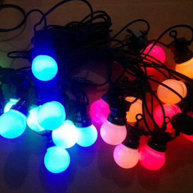 Low voltage 24V multicolor bulb Outdoor waterproof use round type led rope string light rainbow night light