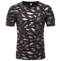 

2020 high quality fashion short sleeve 100%cotton men gold foil t shirts printed in china