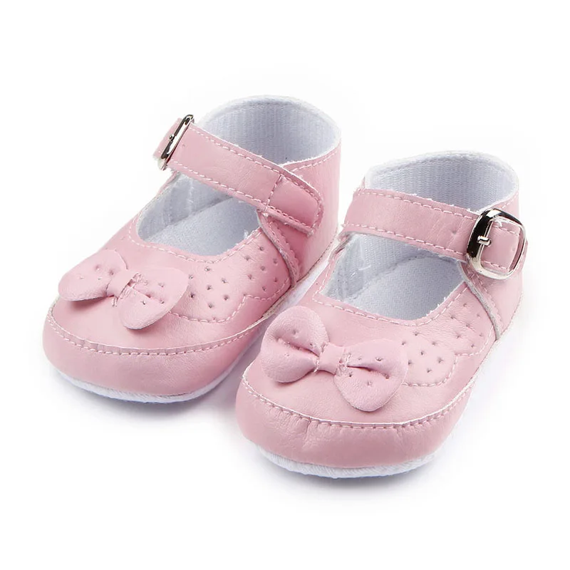 

Hot selling soft sole 1 dollar shoes PU baby shoes, Pink/white
