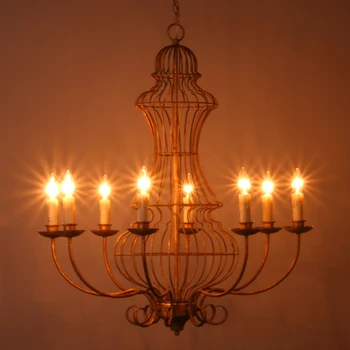 Factory Direct Indoor Lighting Metal Cage Antique Chandelier