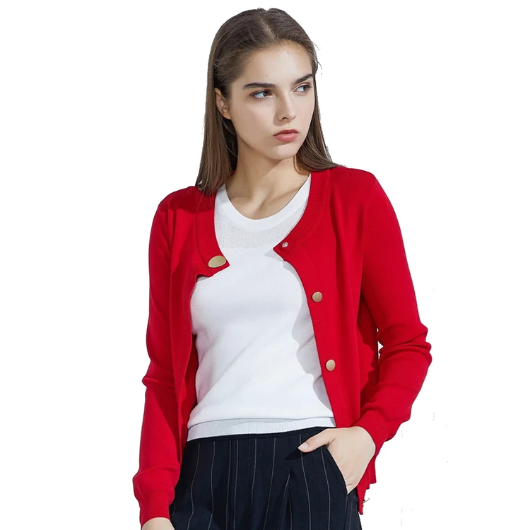 ladies red shrug cardigan