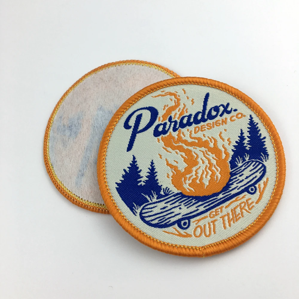 

Wholesale custom design felt backing woven patches for car seats, N/a