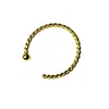 Stainless Steel PVD Gold free nose rings Twisted Nose Hoop