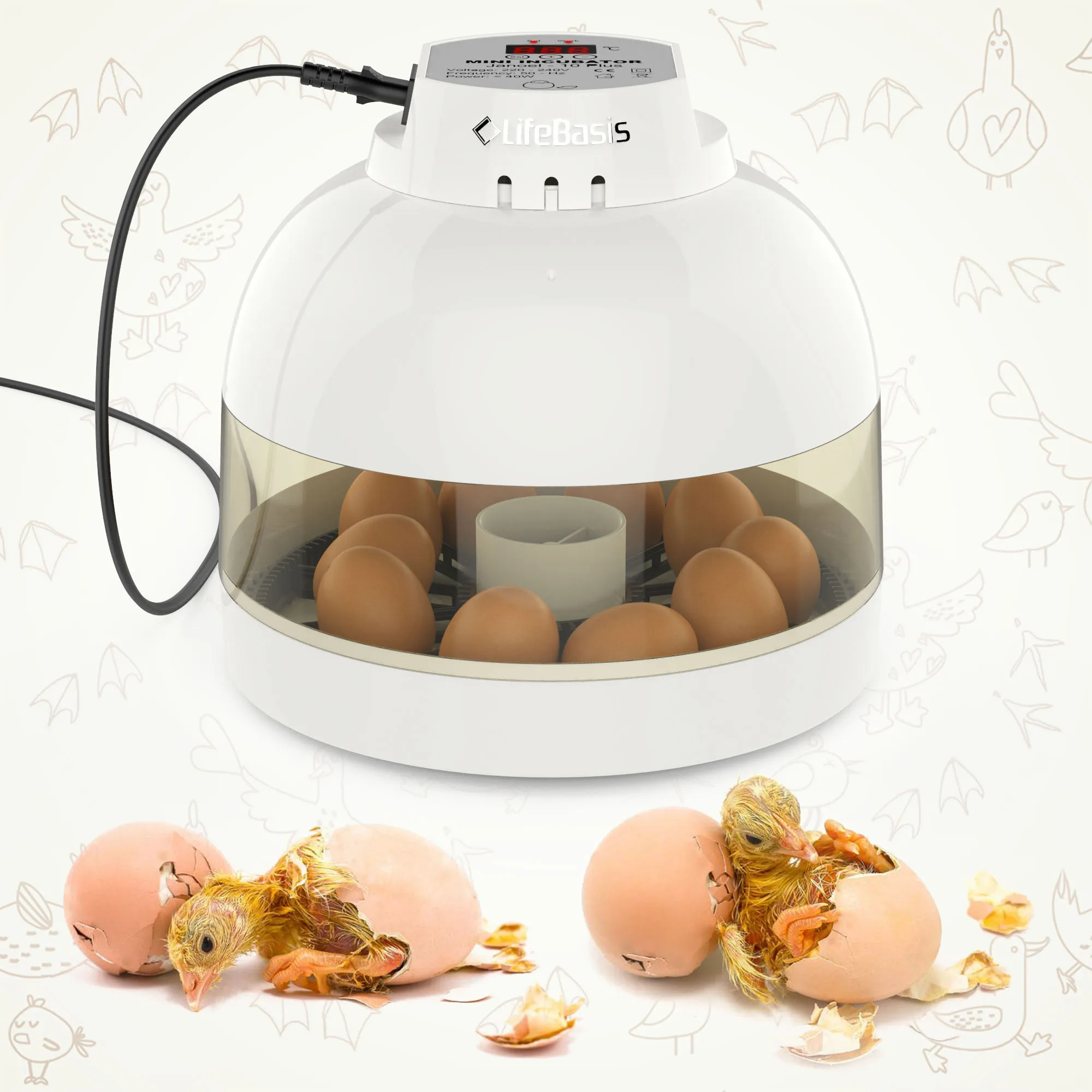 USA free shipping mini automatic egg incubator 10 eggs hatching machine