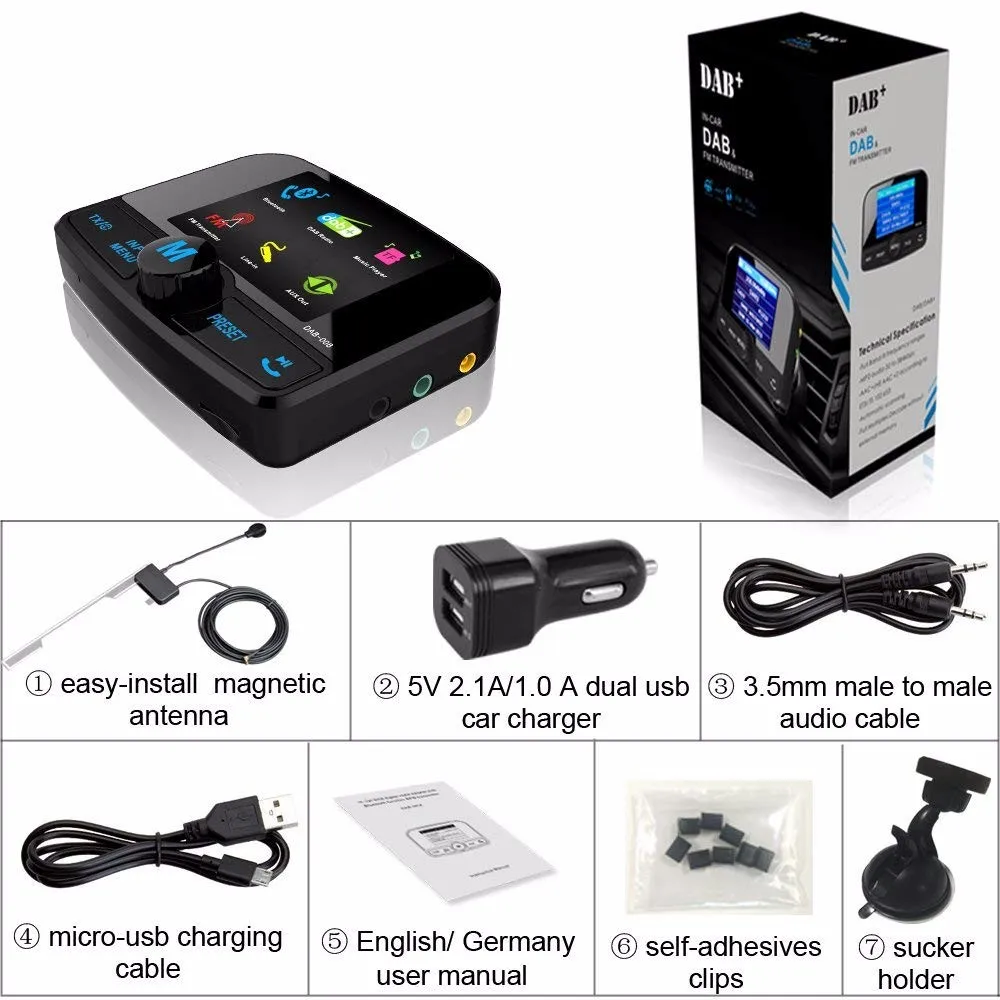 Incar Dab Radio Adapter Car Stereo Fm Dab/dab+ Digital Radio Receiver