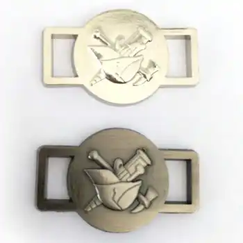 Angepasst Angehoben Logo Antike Nickel Überzogene Schuh Spitze Schloss