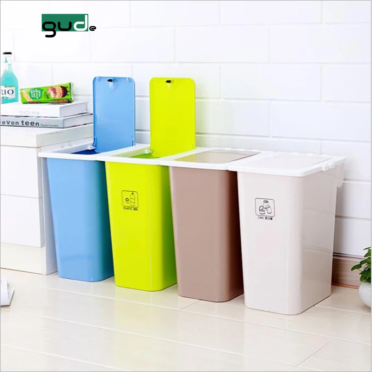 10L Kitchen Pressing Type Overturning Rectangular Trash Bin