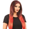 Ladies Long Ombre Black Red Spooky Halloween Wig By Wig Making Machine
