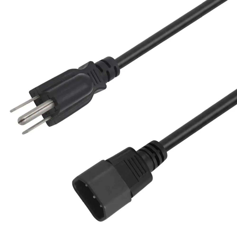 3x Pack 2ft 3-Conductor 14AWG NEMA 5-15P to IEC320 C13 PC Power Cord Cable