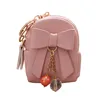 China Suppliers 2019 New Fashion Multi-function Wallets Cute Girls Money Pocket Backpack Shape Coin Purse With Bow Pendant