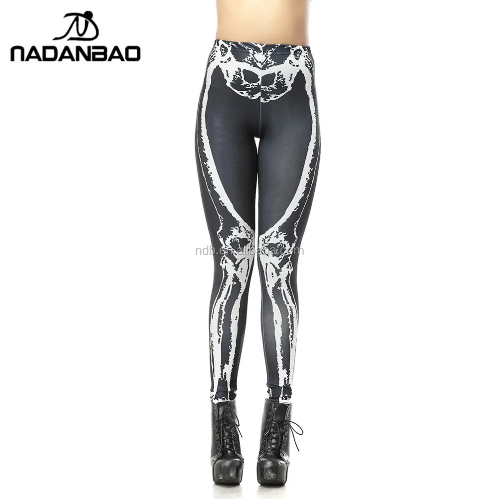 

NADANBAO Brand 2019 hot sale womens high waisted leggings 3D digital printing skull style leggings for women, N/a