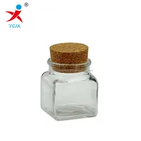 

50ml small square glass spice jar bottle with cork