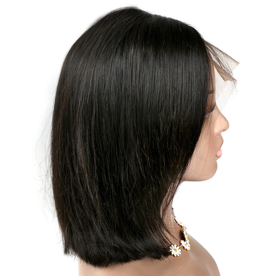 

Malaysian Short Straight Bob Wigs Lace Front Remy Hair Wigs Factory Direct Sale Cheap Price Natural Black Color Short Wigs, N/a