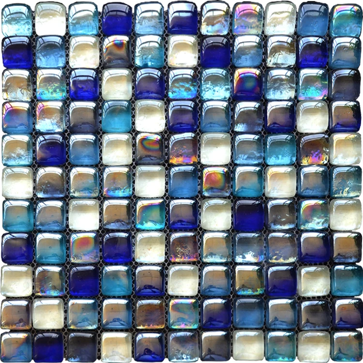 4x4 blue sea crystal glass mosaic tiles backsplash philippines