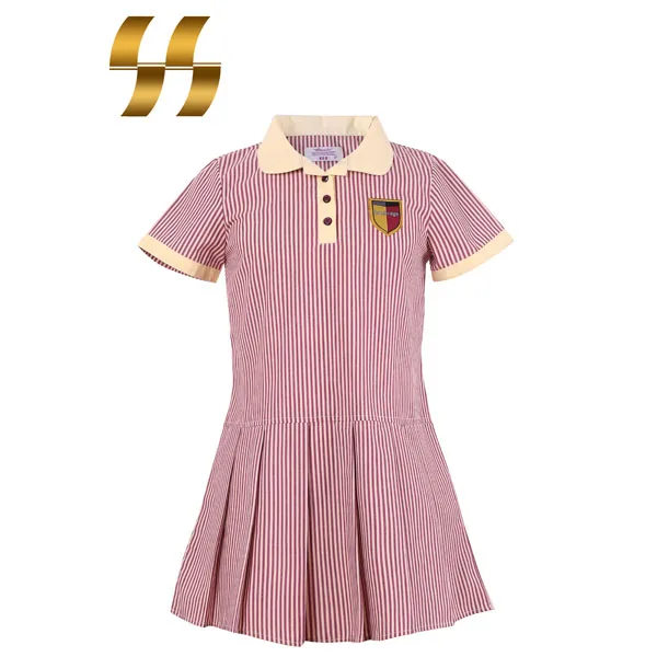 yarn dyed oem service emboidery logo breathable school uniform girls skirt