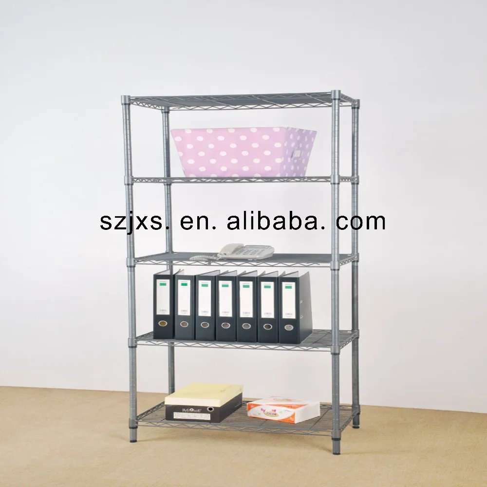 4tier Light Wire Rack With Wheels Chrome Plated Wire Shelving Rolling