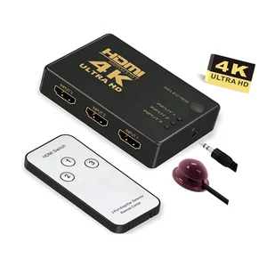 3 Port Mini HDMI Splitter Remote Control