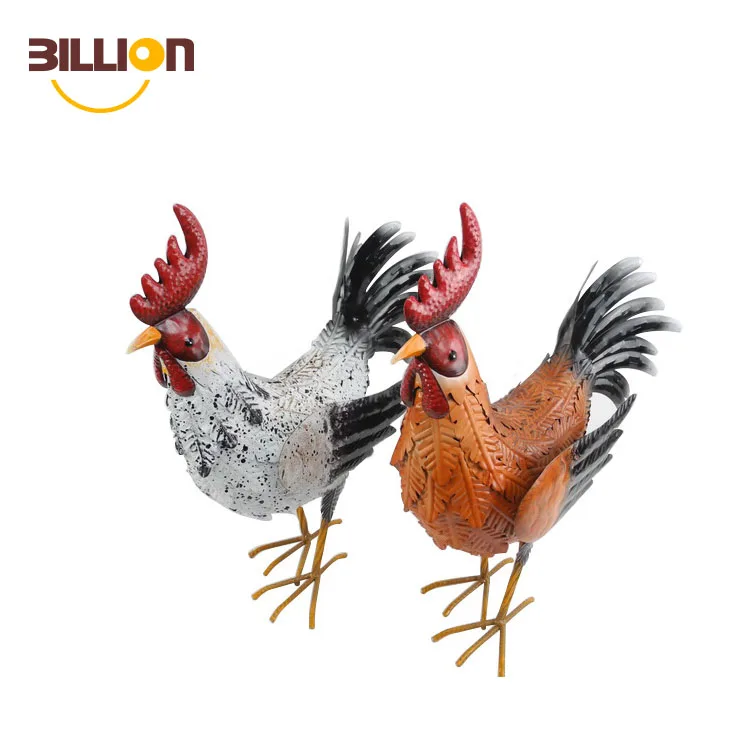 metal rooster figurines