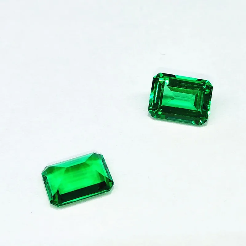 Rough Hydrothermal Emerald Gemstone 10x12mm Starsgem Synthetic Stone ...