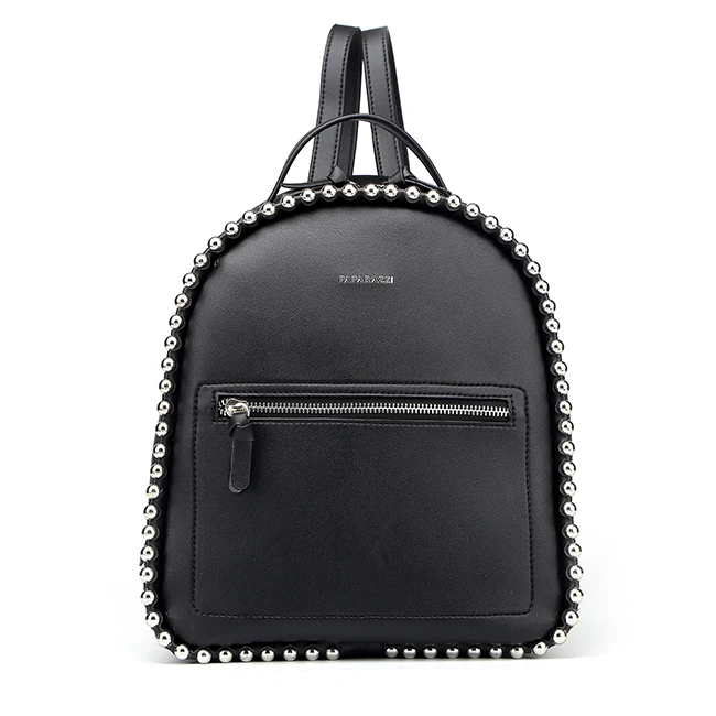

7439 Myanmar TAX FREE factory Fashion black plain pu leather women backpack bag 2019 custom brand lady designer backpack china, Black, various colors available