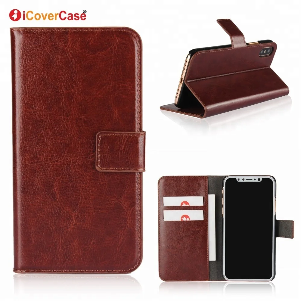 

iCoverCase Mobile Cover Crazy Horse Leather Phone Wallet Case Celular For iPhone XS Max XR X S 8 7 6S 6 Plus 5 S SE, Black;brown;blue;pink;white;purple;ect.