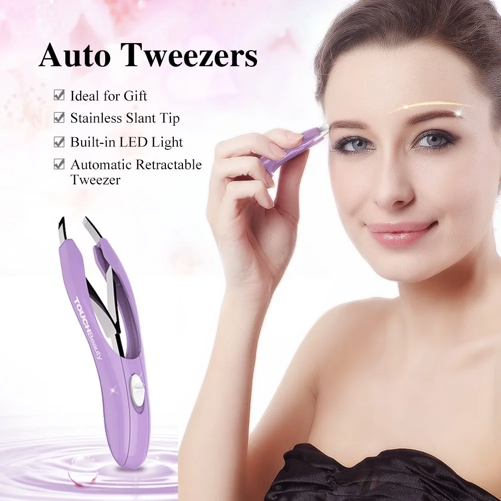 Customized Private Label Led Light Electric Eyebrow Tweezers Buy