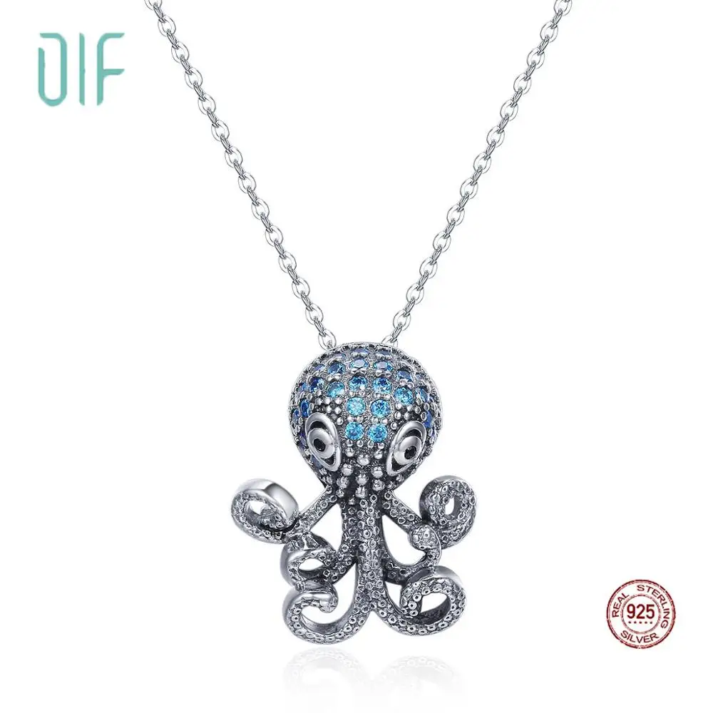 

DLF Octopus Of Zircon Fashion Animal Shaped Necklace Custom Jewelry 2019, Gray