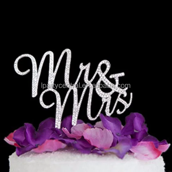 Luxe Cristal Gateau Topper Mr Mrs Joyeux Anniversaire Design Mariage Gateau Topper En Alliage Argent Paillettes Decoration De Fete De Mariage Buy Mr Mme Conception Gateau Topper Mariage Mr