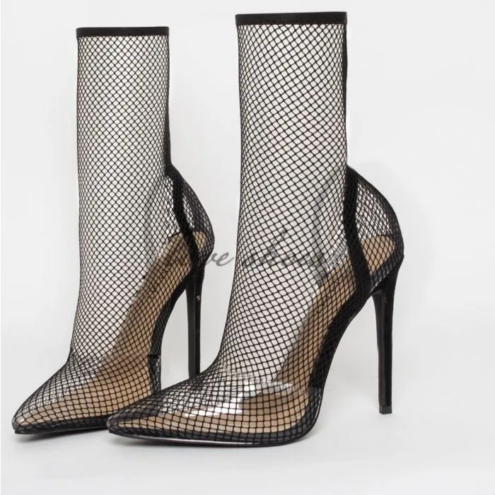 perspex fishnet heels