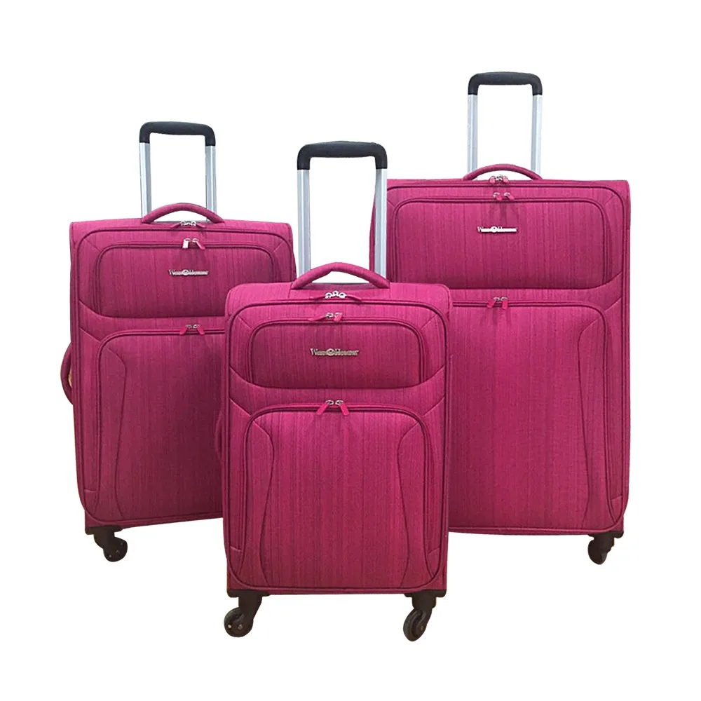 Hot Selling 3pcs Set 20 24 28 Inch Polyester Suitcase Spinner Wheeled