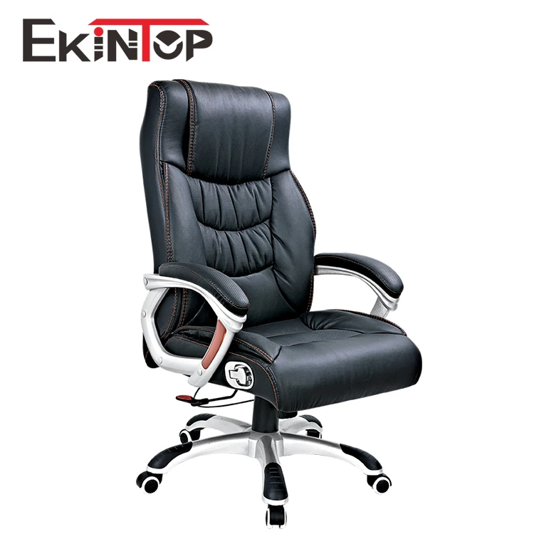 Ekintio Multifunctional Black Leather Office Chair With Locking Wheels