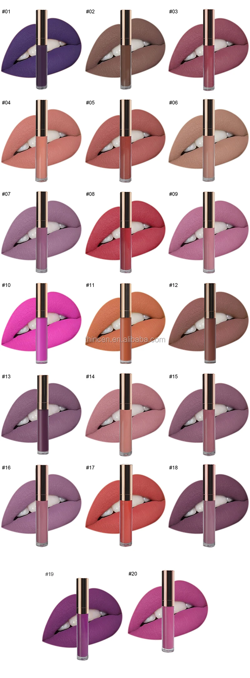 Lip Makeup Romantic Color Vegan Waterproof Matte Private Label Lipstick Liquid